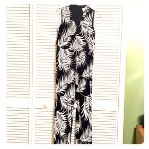 Jumpsuit, navy and white